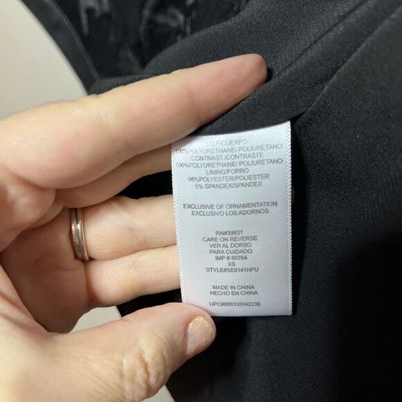 Sam Edelman Vegan Leather Black Houndstooth Moto Vest XS‎ Asymmetric Zip - Picture 9 of 9